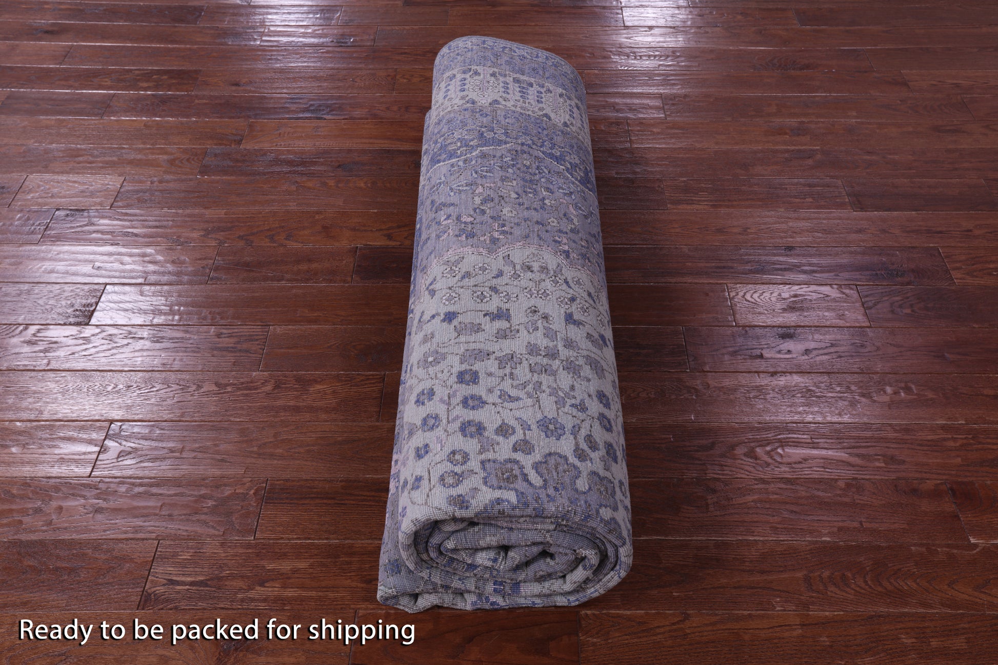 Grey Persian Tabriz Handmade Wool & Silk Rug - 9' 0" X 12' 4" - Golden Nile