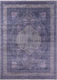 Grey Persian Tabriz Handmade Wool & Silk Rug - 9' 0" X 12' 4" - Golden Nile