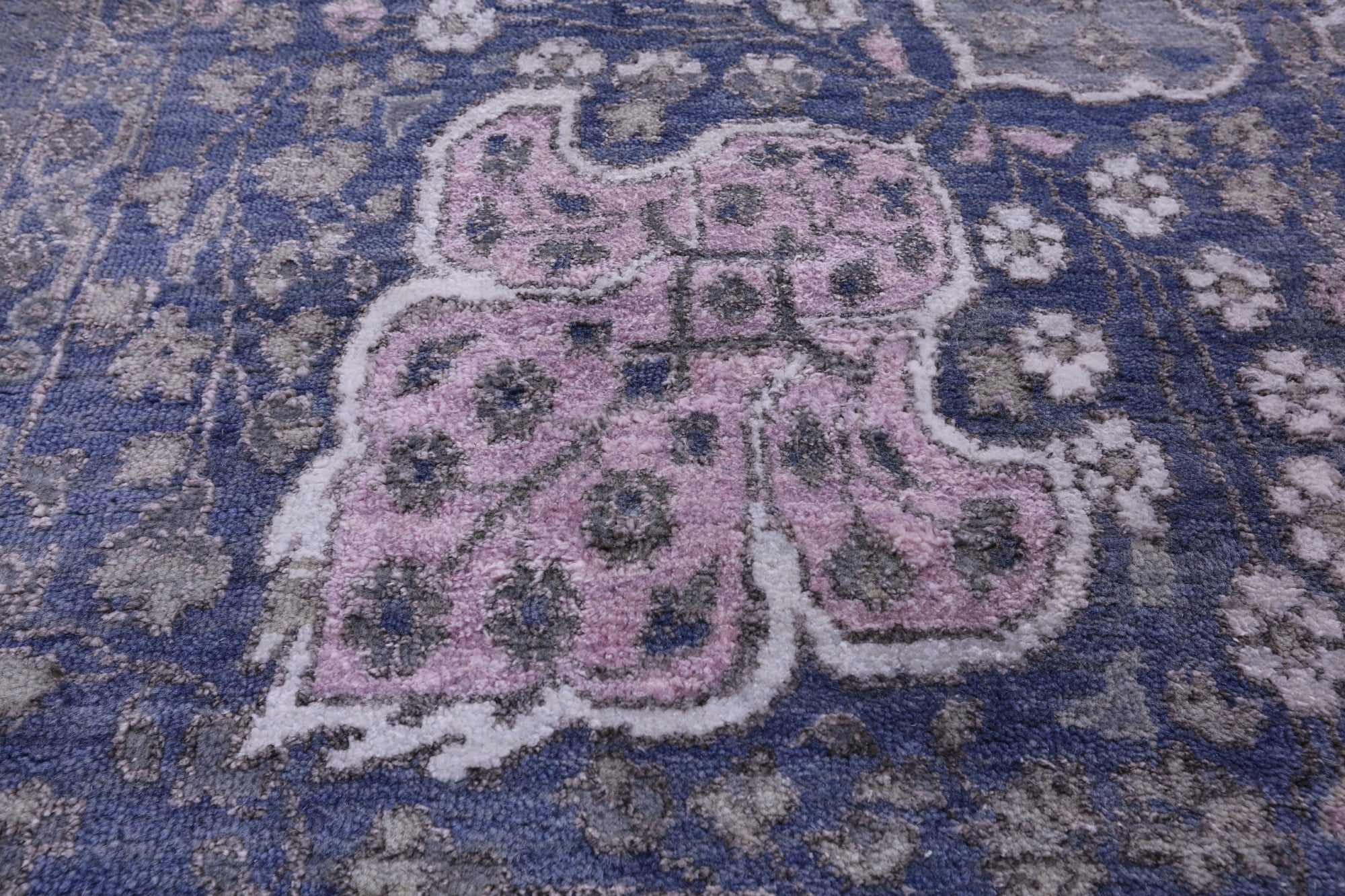 Grey Persian Tabriz Handmade Wool & Silk Rug - 9' 0" X 12' 4" - Golden Nile
