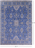 Blue Persian Fine Serapi Hand Knotted Wool Rug - 8' 11" X 12' 5" - Golden Nile