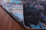 SUPER SALE Contemporary Hand Knotted Wool & Silk Rug - 7' 11" X 9' 11"