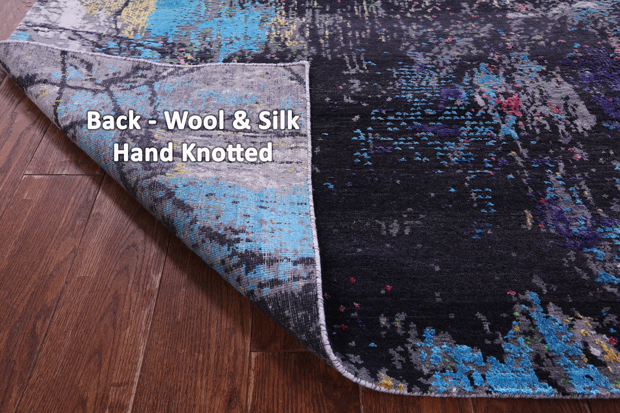 SUPER SALE Contemporary Hand Knotted Wool & Silk Rug - 7' 11" X 9' 11"