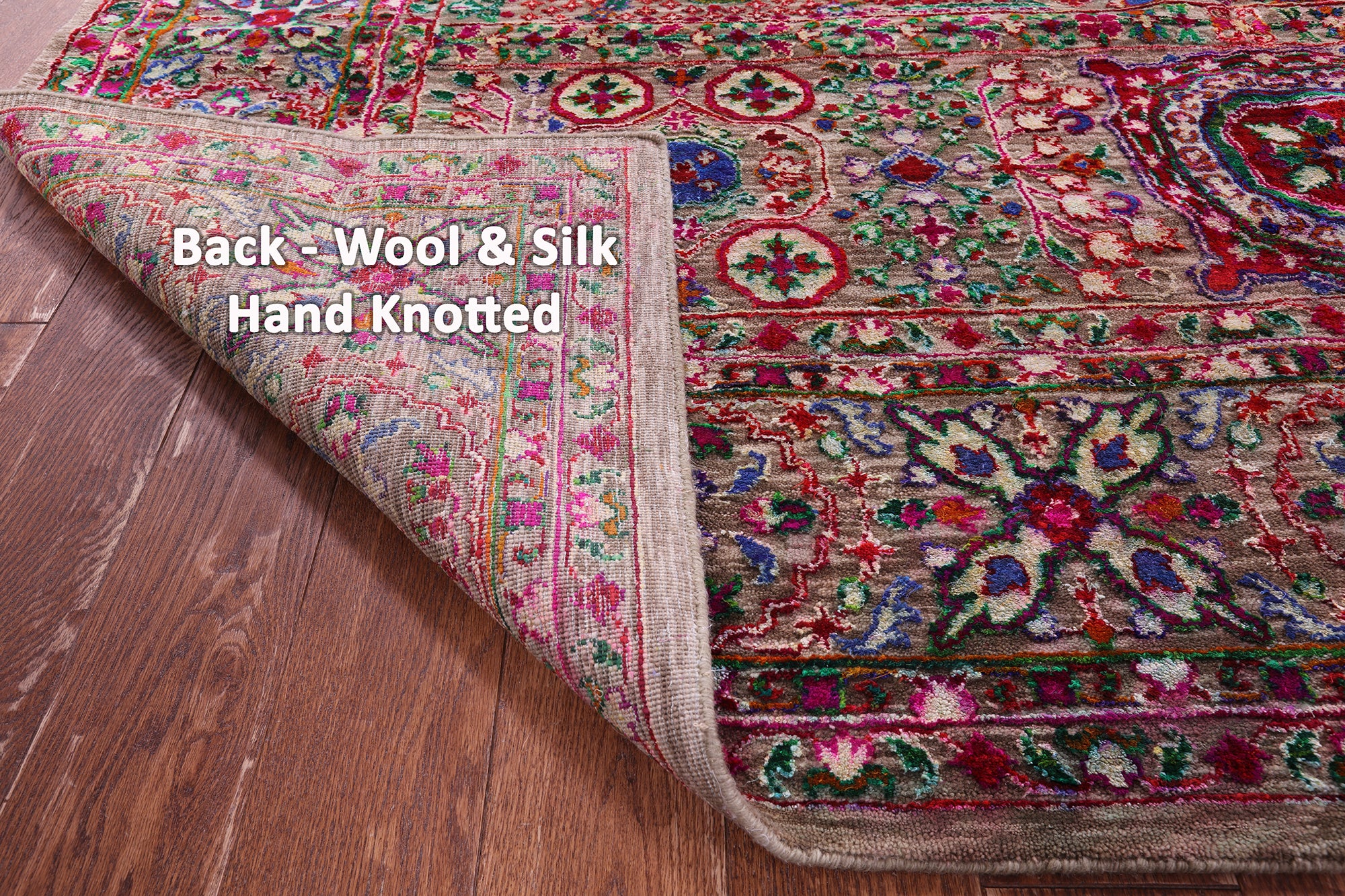 Geometric Persian Mamluk Hand Knotted Wool & Silk Rug - 7' 11" X 9' 10"