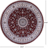 Round Persian Nain Hand Knotted Wool & Silk Rug - 10' 0" X 10' 0" - Golden Nile