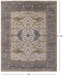 Ivory Turkish Oushak Hand Knotted Wool Area Rug - 9' 2" X 11' 10" - Golden Nile