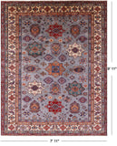Super Kazak Hand Knotted Wool Rug - 7' 11" X 9' 11" - Golden Nile