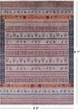 Tribal Persian Gabbeh Hand Knotted Wool Rug - 6' 6" X 9' 7" - Golden Nile