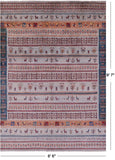 Tribal Persian Gabbeh Hand Knotted Wool Rug - 6' 6" X 9' 7" - Golden Nile