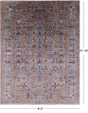 Grey Peshawar Hand Knotted Wool Rug - 9' 2" X 11' 10" - Golden Nile