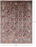 Turkmen Ersari Hand Knotted Wool Rug - 8' 9" X 11' 11" - Golden Nile