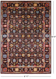 Brown Persian Tabriz Hand Knotted Wool Rug - 6' 11" X 10' 0" - Golden Nile