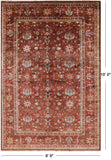 Brown Peshawar Hand Knotted Wool Rug - 6' 9" X 10' 0" - Golden Nile