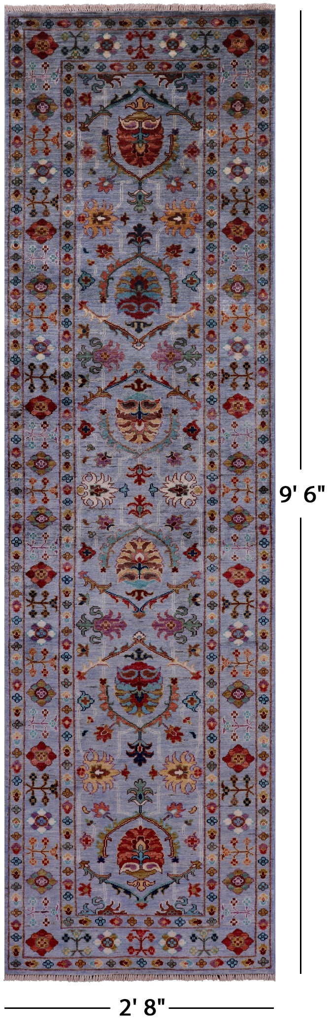 Peshawar Handmade Wool Runner Rug - 2' 8" X 9' 6" - Golden Nile