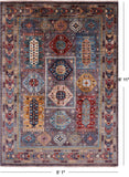 Grey Turkmen Ersari Hand Knotted Wool Rug - 5' 1" X 6' 11" - Golden Nile
