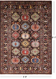 Brown Turkmen Ersari Hand Knotted Wool Rug - 5' 8" X 8' 1" - Golden Nile