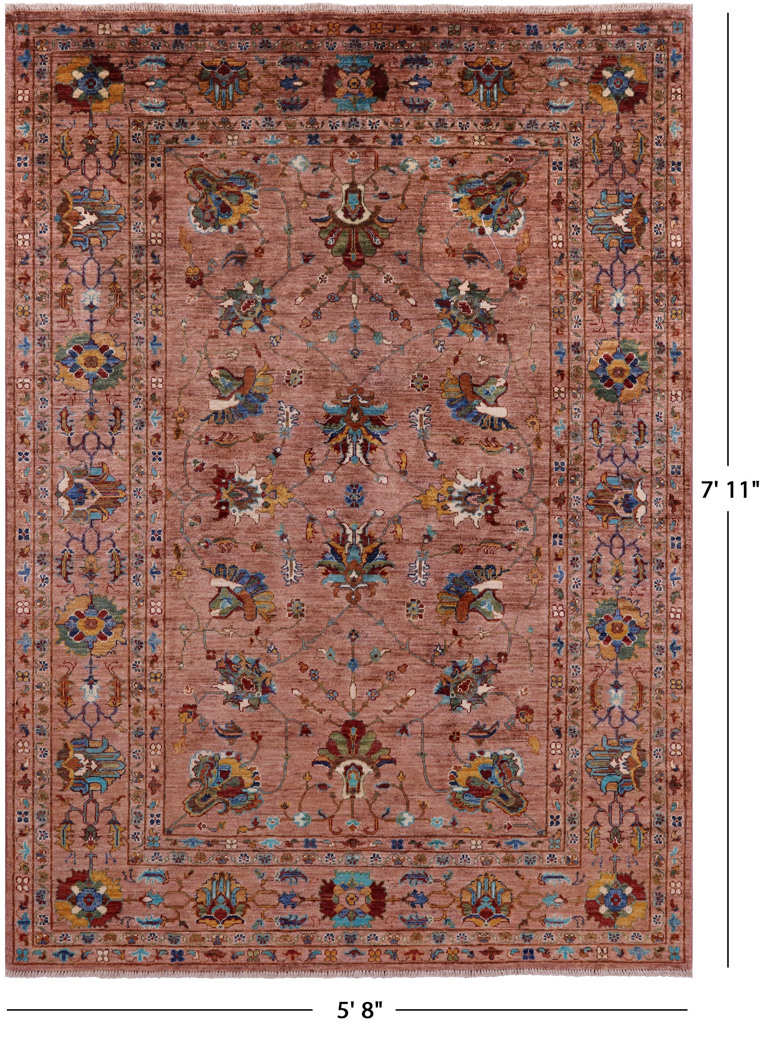Peshawar Handmade Wool Rug - 5' 8" X 7' 11" - Golden Nile