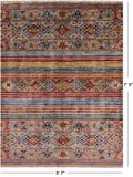 Khorjin Persian Gabbeh Hand Knotted Wool Rug - 5' 7" X 7' 5" - Golden Nile