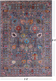 Grey Peshawar Hand Knotted Wool Rug - 5' 8" X 8' 5" - Golden Nile