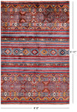Khorjin Persian Gabbeh Handmade Wool Rug - 4' 0" X 5' 11" - Golden Nile