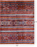 Khorjin Persian Gabbeh Hand Knotted Wool Rug - 5' 0" X 6' 3" - Golden Nile