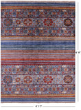 Khorjin Persian Gabbeh Hand Knotted Wool Rug - 4' 11" X 6' 9" - Golden Nile