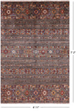 Khorjin Persian Gabbeh Hand Knotted Wool Rug - 4' 11" X 7' 2" - Golden Nile
