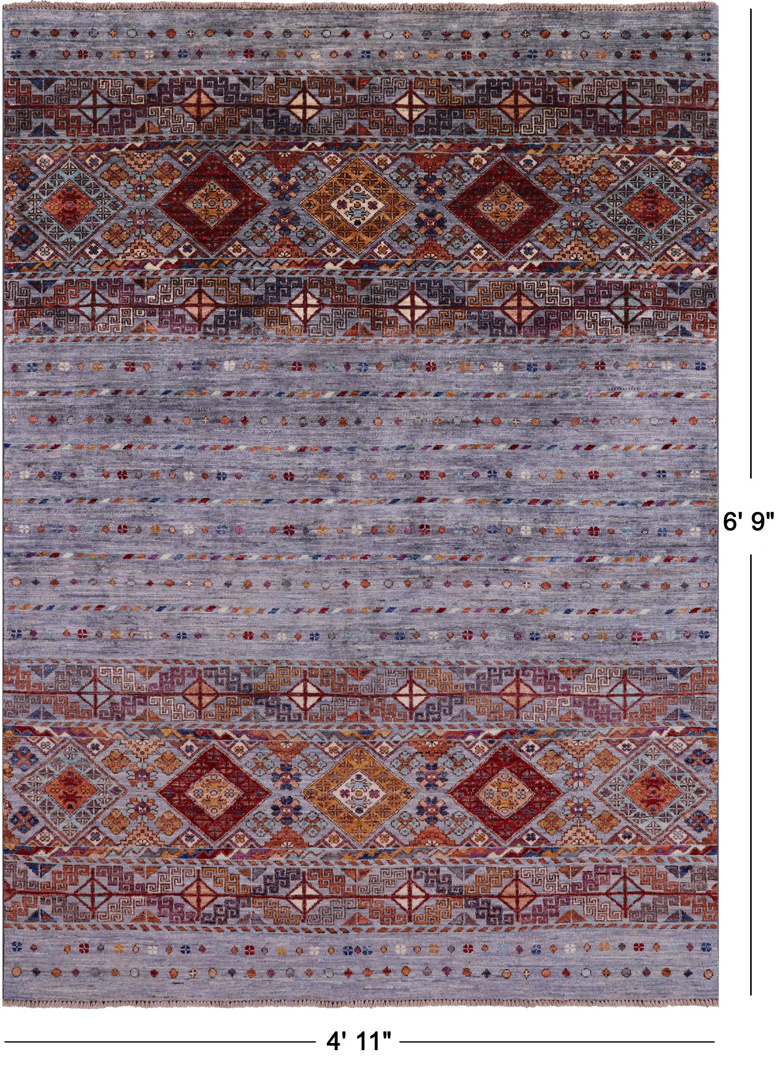 Khorjin Persian Gabbeh Handmade Wool Rug - 4' 11" X 6' 9" - Golden Nile
