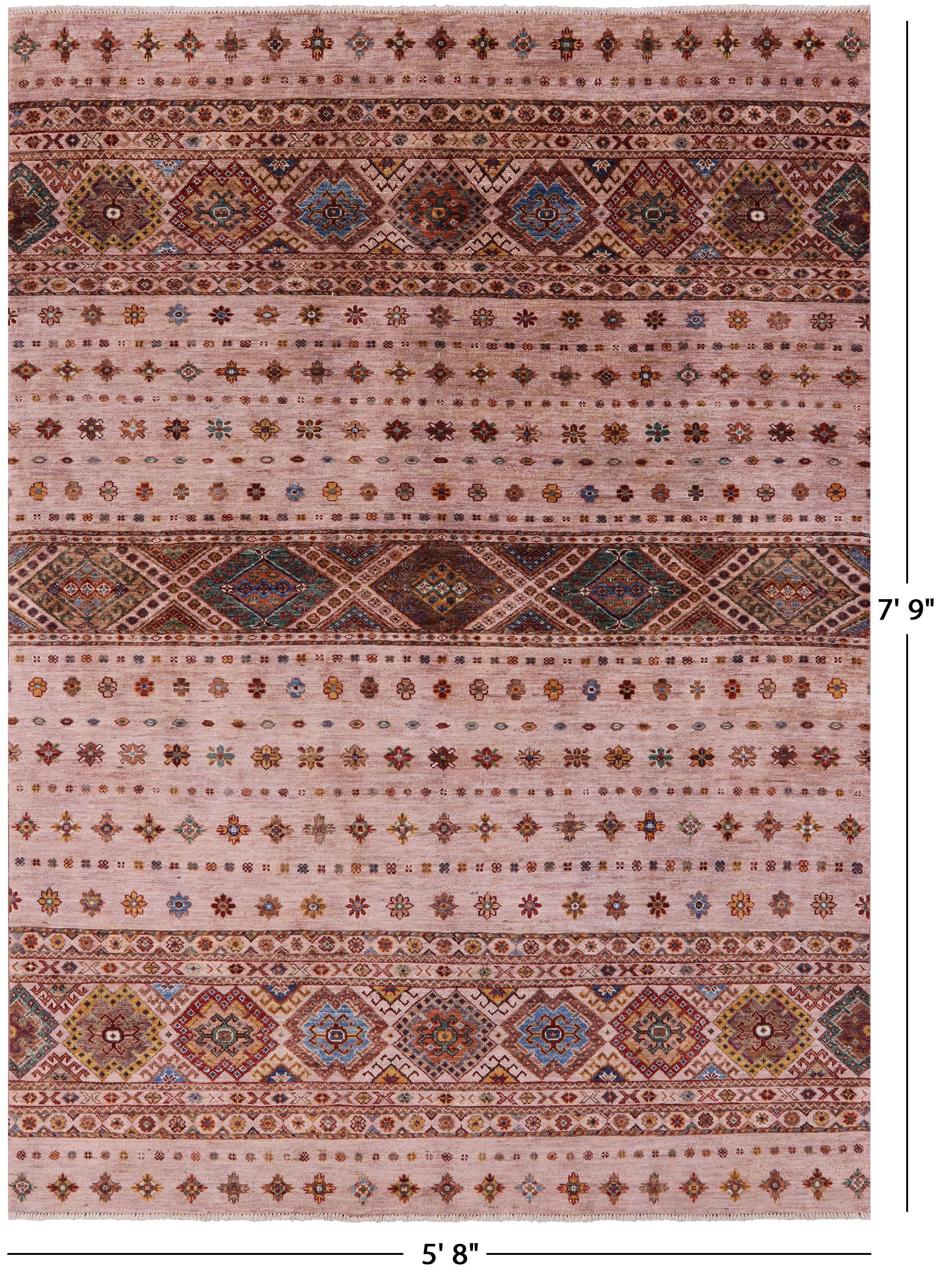 Khorjin Persian Gabbeh Handmade Wool Rug - 5' 8" X 7' 9" - Golden Nile