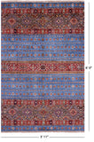Blue Khorjin Persian Gabbeh Hand Knotted Wool Rug - 3' 11" X 6' 0" - Golden Nile