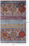 Khorjin Persian Gabbeh Hand Knotted Wool Rug - 3' 3" X 5' 4" - Golden Nile