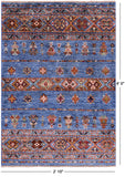 Blue Khorjin Persian Gabbeh Hand Knotted Wool Rug - 2' 10" X 4' 0" - Golden Nile