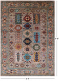 Turkmen Ersari Hand Knotted Wool Rug - 6' 9" X 9' 6" - Golden Nile