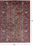 Super Kazak Hand Knotted Wool Rug - 5' 6" X 7' 10" - Golden Nile