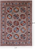 Turkmen Ersari Hand Knotted Wool Rug - 5' 7" X 8' 0" - Golden Nile