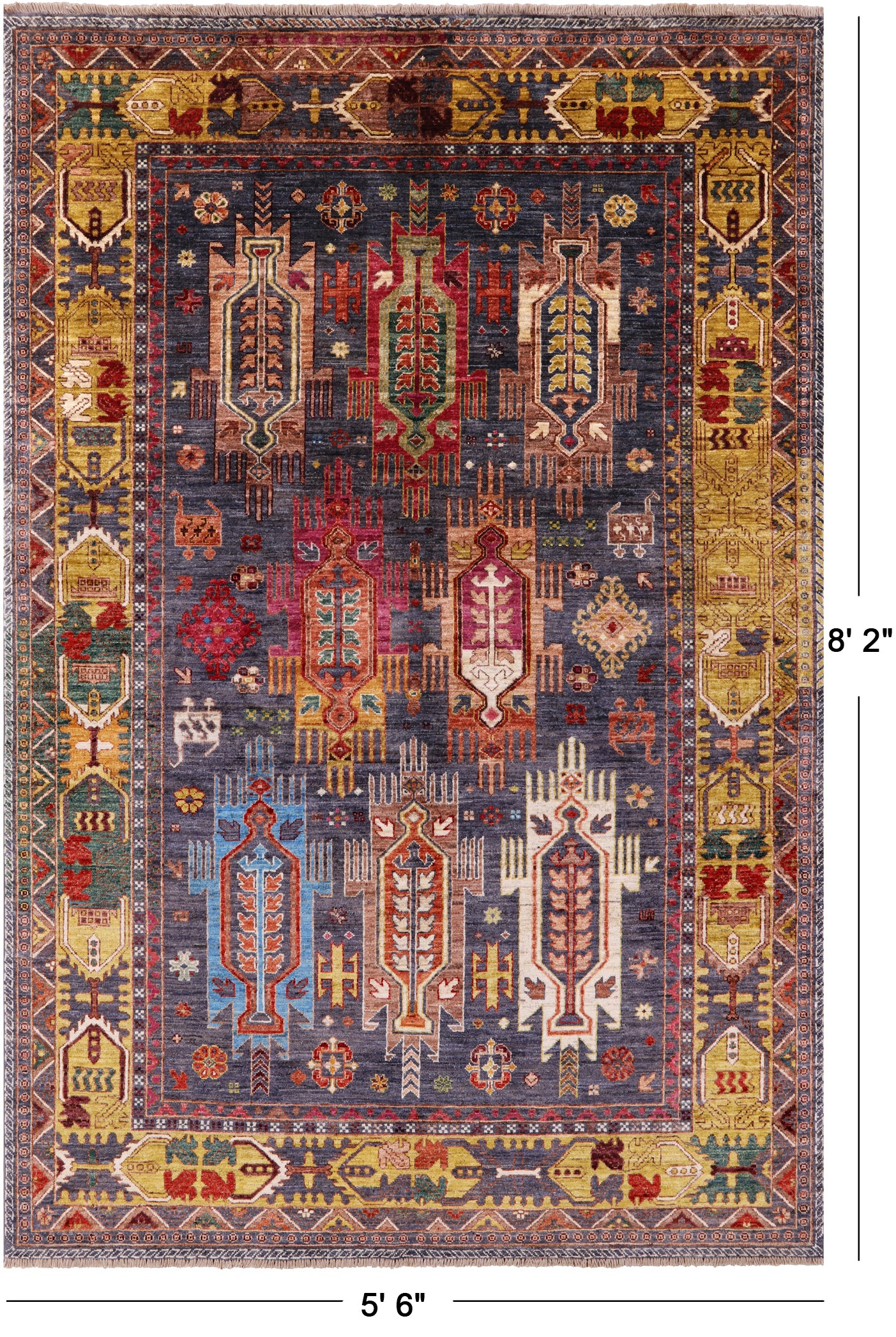 Persian Fine Serapi Hand Knotted Wool Rug - 5' 6" X 8' 2" - Golden Nile