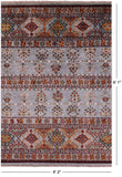Grey Khorjin Persian Gabbeh Hand Knotted Wool Rug - 4' 2" X 6' 1" - Golden Nile