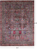 Peshawar Hand Knotted Wool Rug - 5' 0" X 6' 8" - Golden Nile