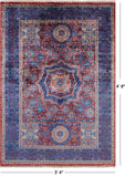 Red Geometric Persian Mamluk Hand Knotted Wool Rug - 3' 4" X 4' 8" - Golden Nile