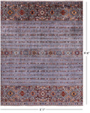Grey Khorjin Persian Gabbeh Handmade Wool Rug - 5' 1" X 6' 6" - Golden Nile