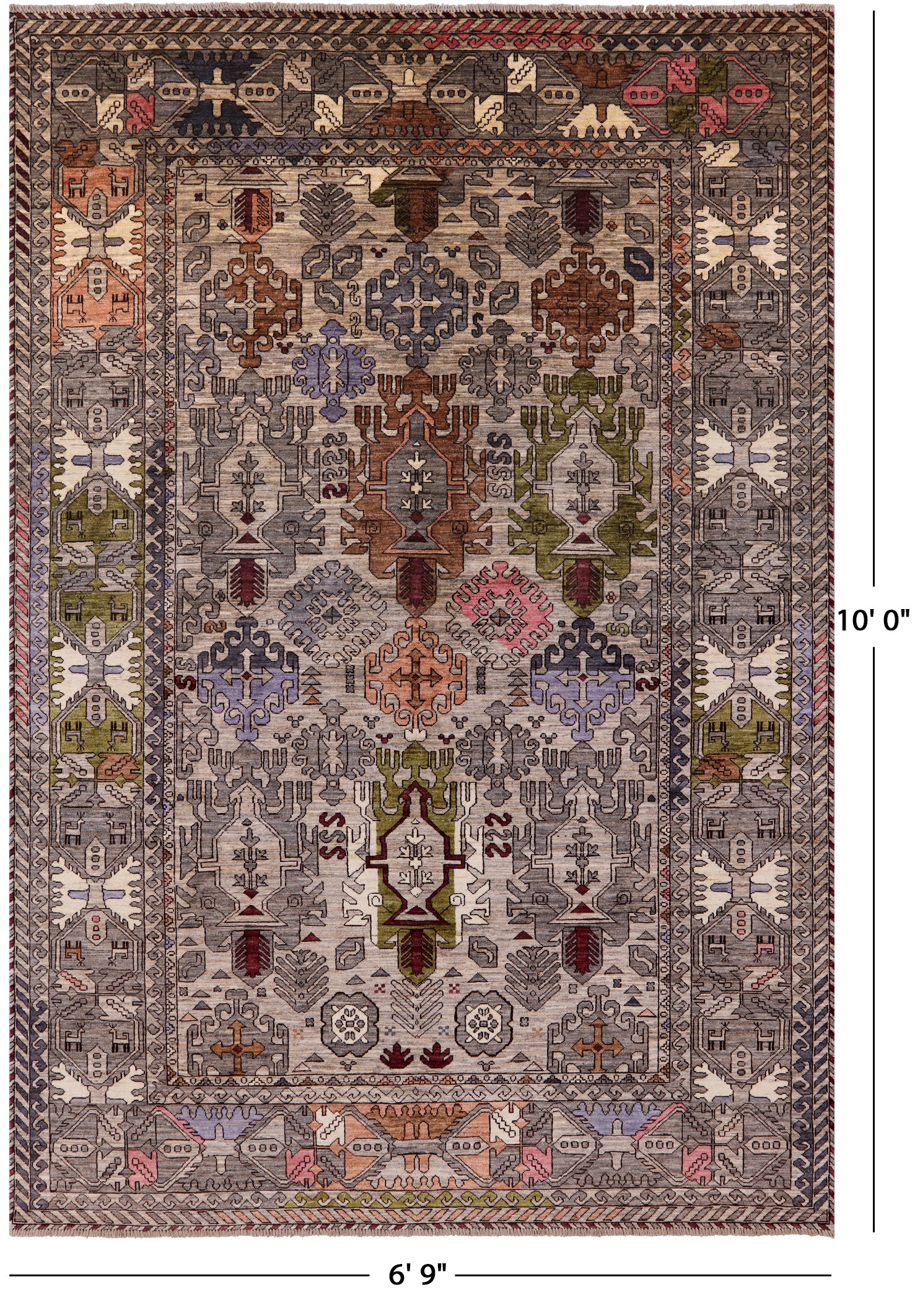 Persian Fine Serapi Hand Knotted Wool Rug - 6' 9" X 10' 0" - Golden Nile