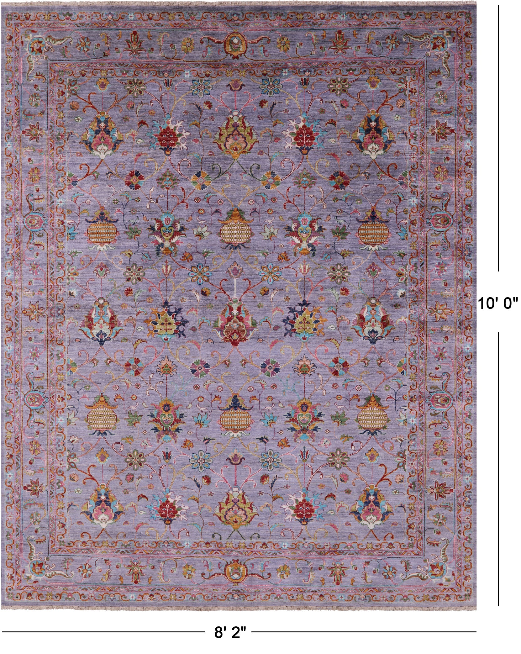 Peshawar Hand Knotted Wool Rug - 8' 2" X 10' 0" - Golden Nile