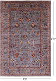 Grey Peshawar Hand Knotted Wool Rug - 6' 8" X 9' 11" - Golden Nile