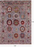 Turkmen Ersari Hand Knotted Wool Rug - 5' 8" X 7' 9" - Golden Nile