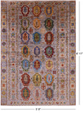 Tribal Persian Hand Knotted Wool Rug - 5' 0" X 6' 11" - Golden Nile