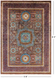 Geometric Persian Mamluk Handmade Wool Rug - 5' 8" X 8' 3" - Golden Nile