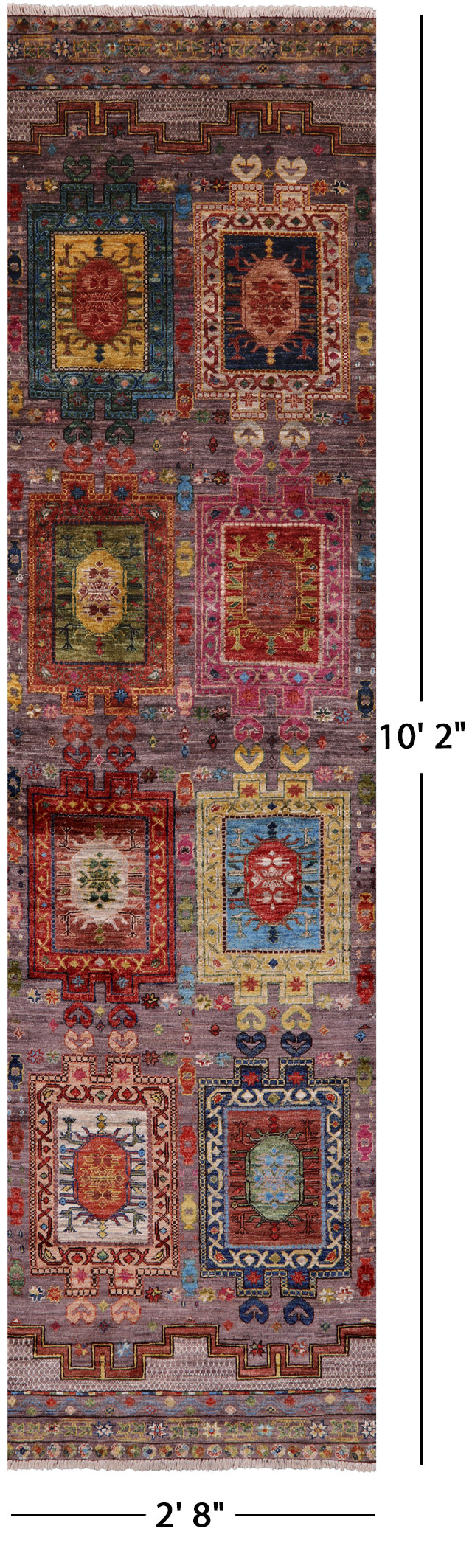 Tribal Persian Hand Knotted Wool Runner Rug - 2' 8" X 10' 2" - Golden Nile