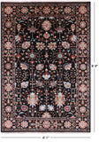 Brown Peshawar Hand Knotted Wool Rug - 6' 1" X 8' 9" - Golden Nile