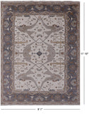 Ivory Turkish Oushak Hand Knotted Wool Area Rug - 9' 1" X 11' 10" - Golden Nile
