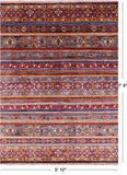 Khorjin Persian Gabbeh Hand Knotted Wool Rug - 5' 10" X 7' 9" - Golden Nile