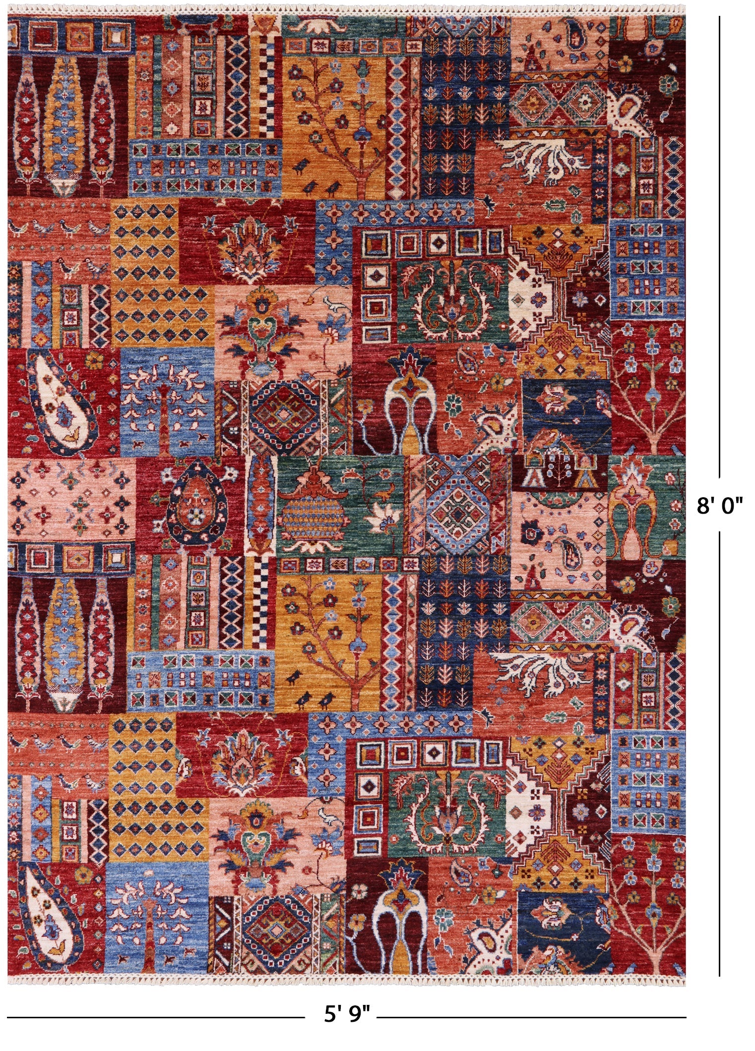 Super Kazak Handmade Wool Rug - 5' 9" X 8' 0" - Golden Nile
